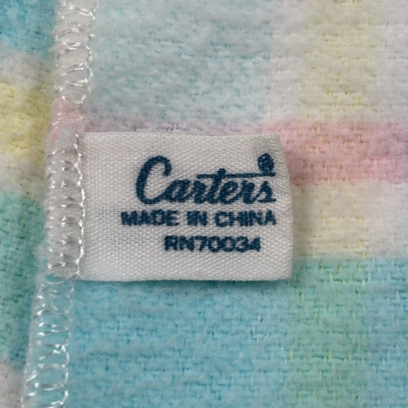 Vintage CARTERS Pastel Plaid Baby Blanket 100% Cotton Pink Blue Yellow - Picture 5 of 6